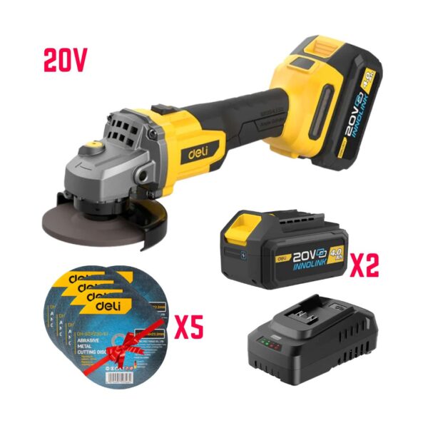 Meuleuse d'angle lithium-ion 20V 115mm DELI