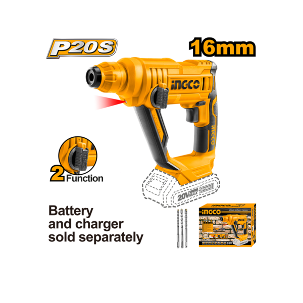Perforateur 13mm 20V (sans batterie/chargeur) INGCO