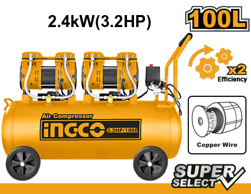 Compresseur d’air 100 L INGCO