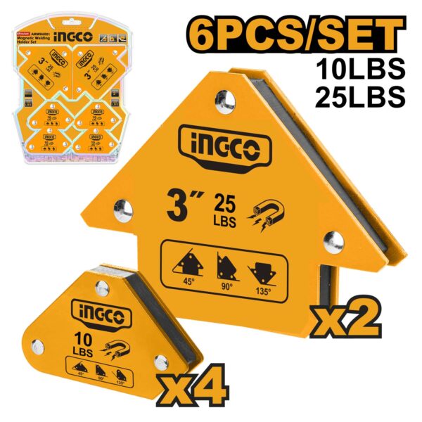 Support magnétique pour soudage 6 pcs INGCO
