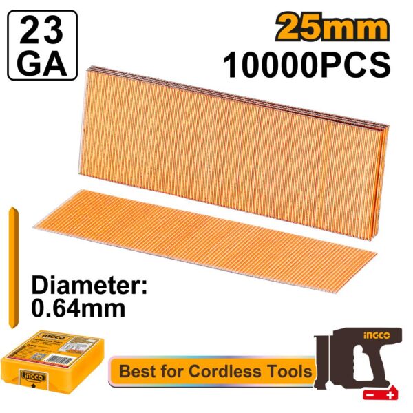 Clous tête invisible 25 mm – 10000 pièces INGCO