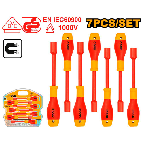 Jeu de 7 tournevis à douille isolés