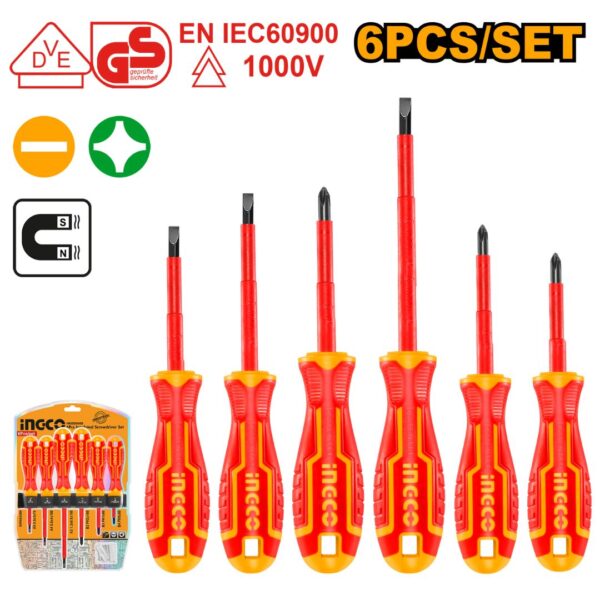 jeu de 6 tournevis isolés INGCO