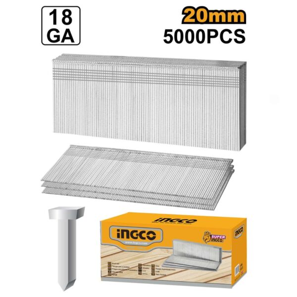 Clous de finition 20 mm – 5000 pcs INGCO