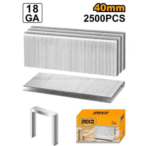 Agrafes à couronne 40 mm – 2 500 pièces INGCO