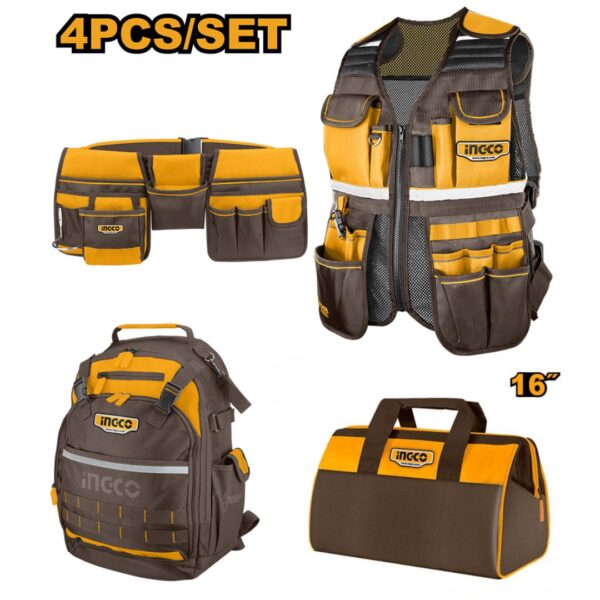 Kit 4 pièces porte-outils INGCO