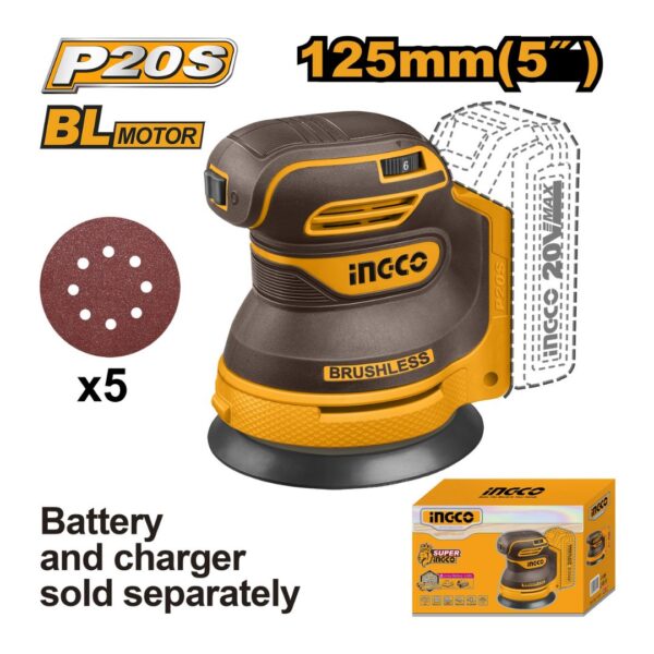 Ponceuse vibrante 20V (SANS BATTERIE/CHARGEUR) INGCO