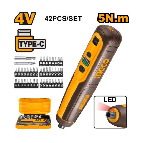 Tournevis sans fil 4V 5N.m INGCO