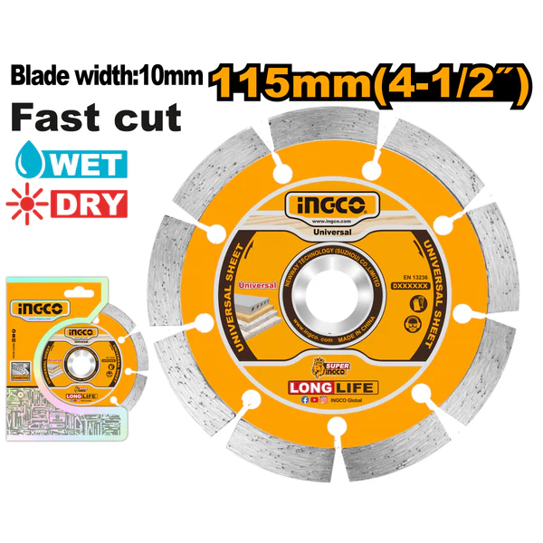 Disque diamant segmenté 115 mm INGCO
