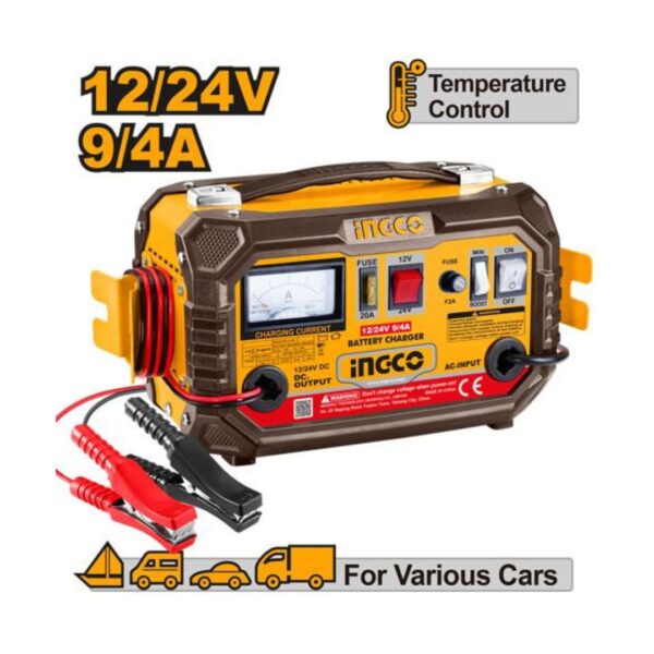 Chargeur à batterie 12V/24V INGCO