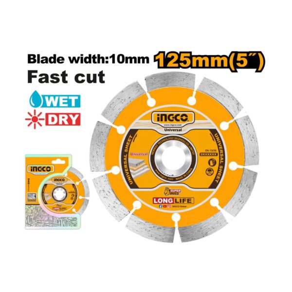DISQUE DIAMANT 125MM  A EAU ET SEC INGCO