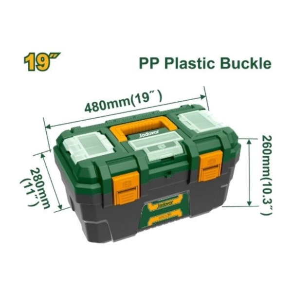 Boîte à outils en plastique de 19 pouces JADEVER