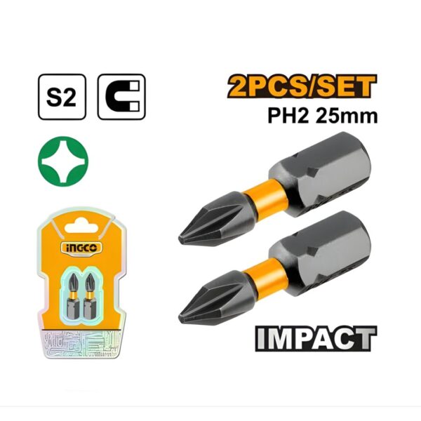 JEU DE 2 EMBOUTS S2 PH2 25MM SDBIM71PH225 INGCO