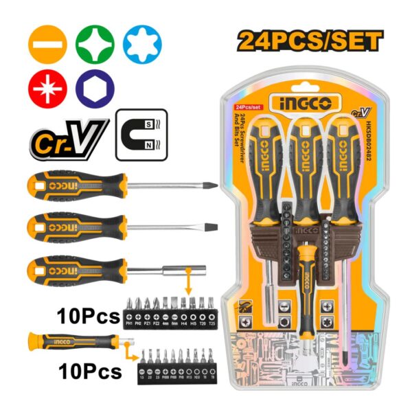 JEU DE 24 TOURNEVIS ET EMBOUTS HKSDB02482 INGCO