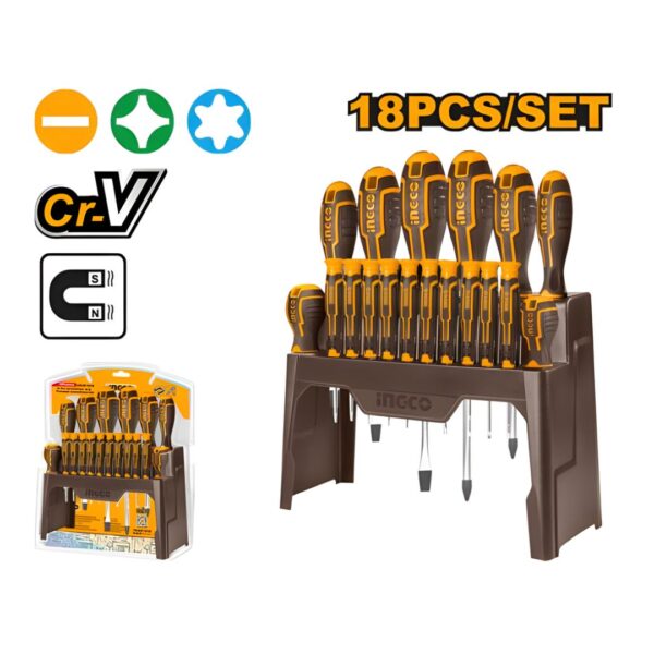 Set de 18 tournevis et tournevis de précision HKSD1828 INGCO
