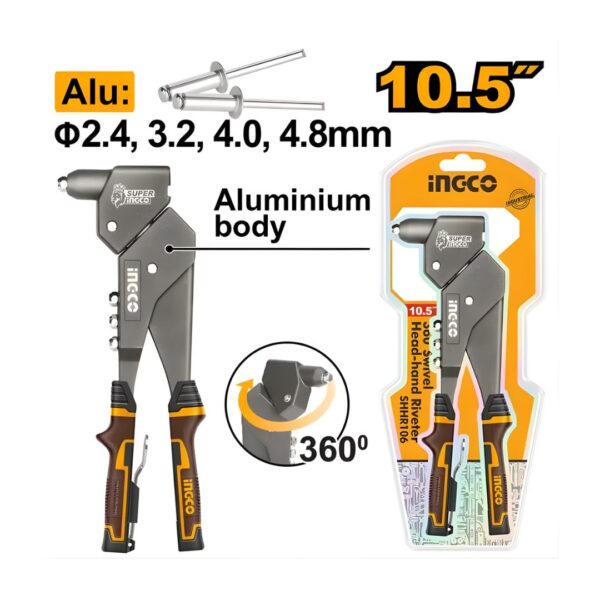 RIVETEUSE A TETE PIVOTANTE A 360° SHHR106 INGCO