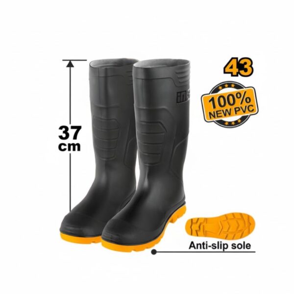 Bottes PVC noires Taille 43 INGCO