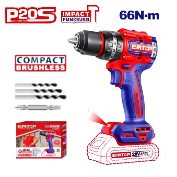 Perceuse/Visseuse à percusion sans fil 20V 66Nm (SANS BATTERIE) IMTOP